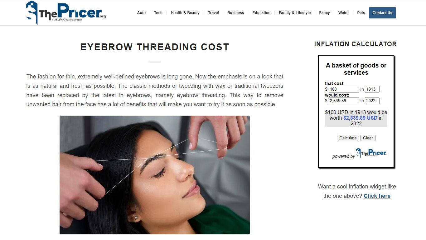 Eyebrow Threading Cost - In 2022 - The Pricer