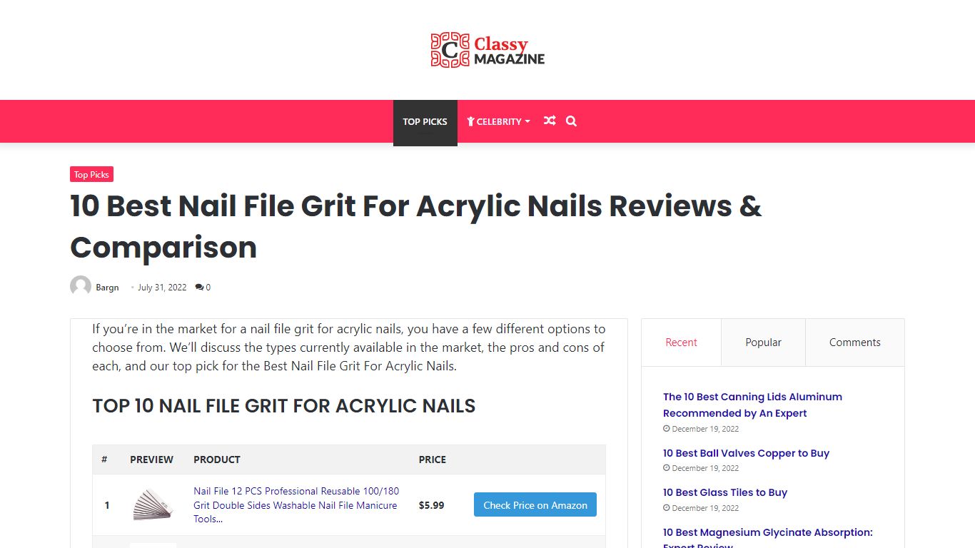 10 Best Nail File Grit For Acrylic Nails Reviews & Comparison