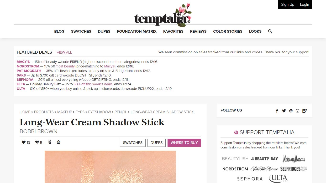 Bobbi Brown Long-Wear Cream Shadow Stick • Eyeshadow Review & Swatches