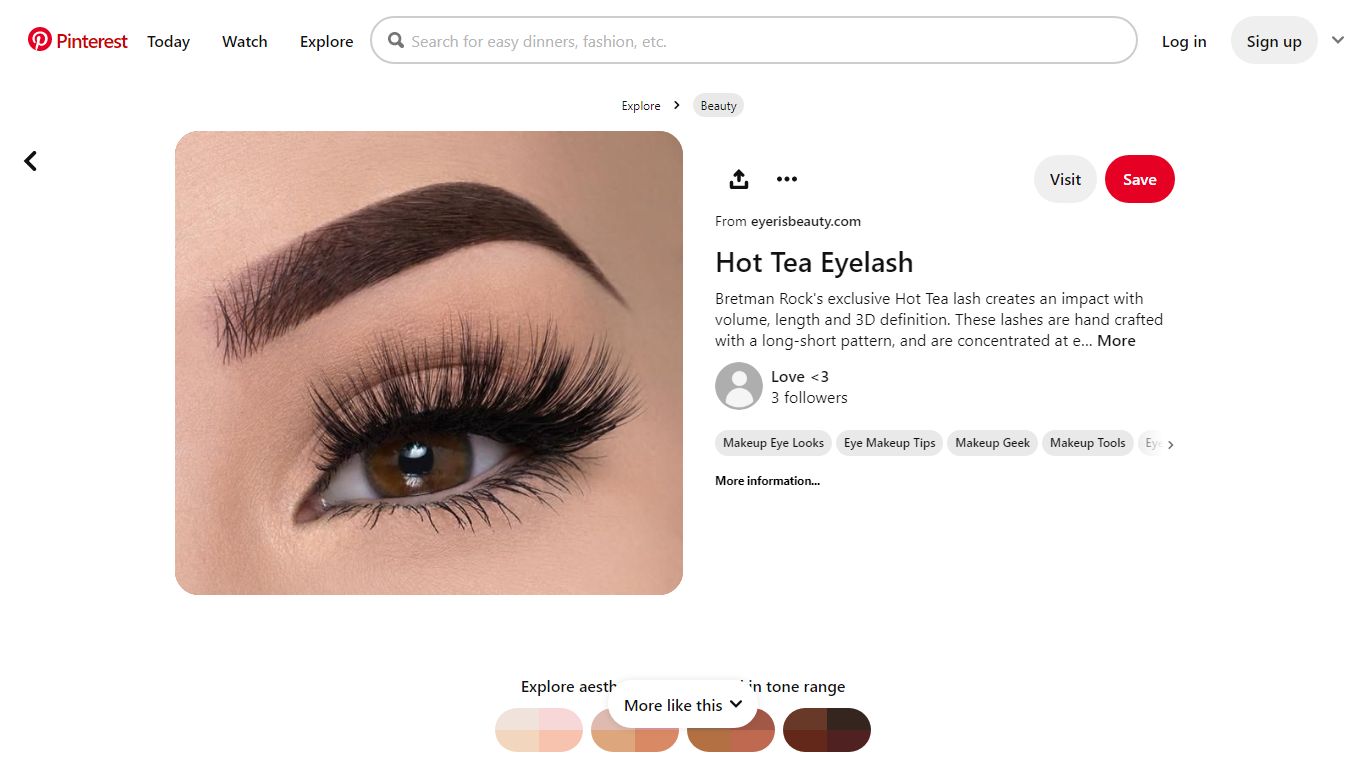 Hot Tea Eyelash | Eye makeup tips, Eyeshadow makeup, False eyelashes