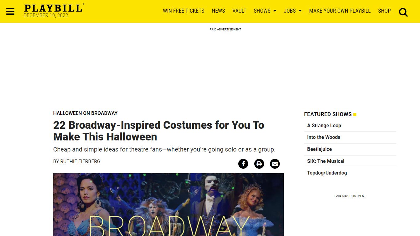 22 Broadway-Inspired Costumes for You To Make This Halloween