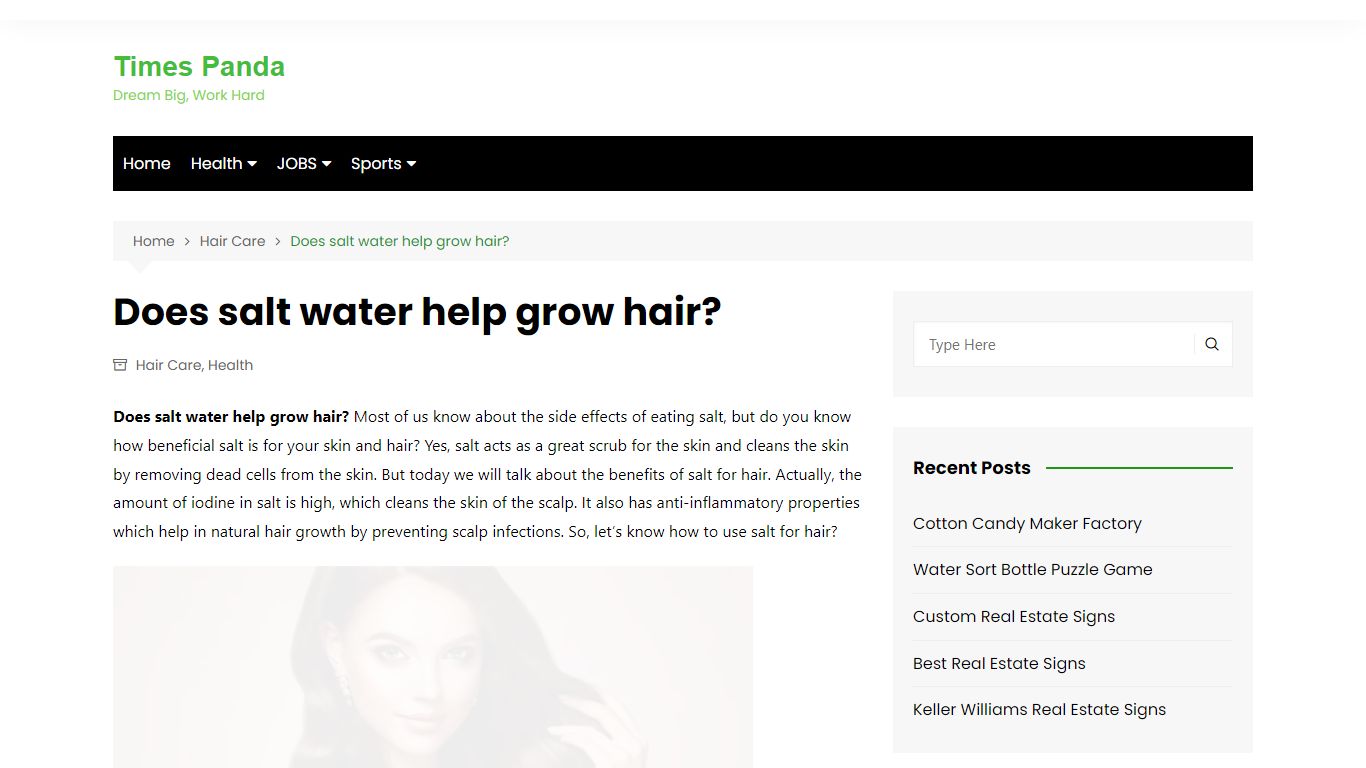 Does salt water help grow hair? - Times Panda