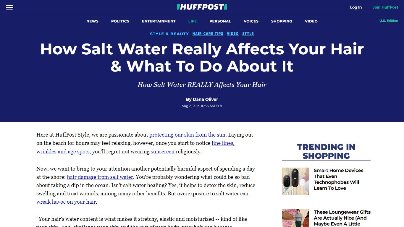 How Salt Water Really Affects Your Hair & What To Do About It - HuffPost