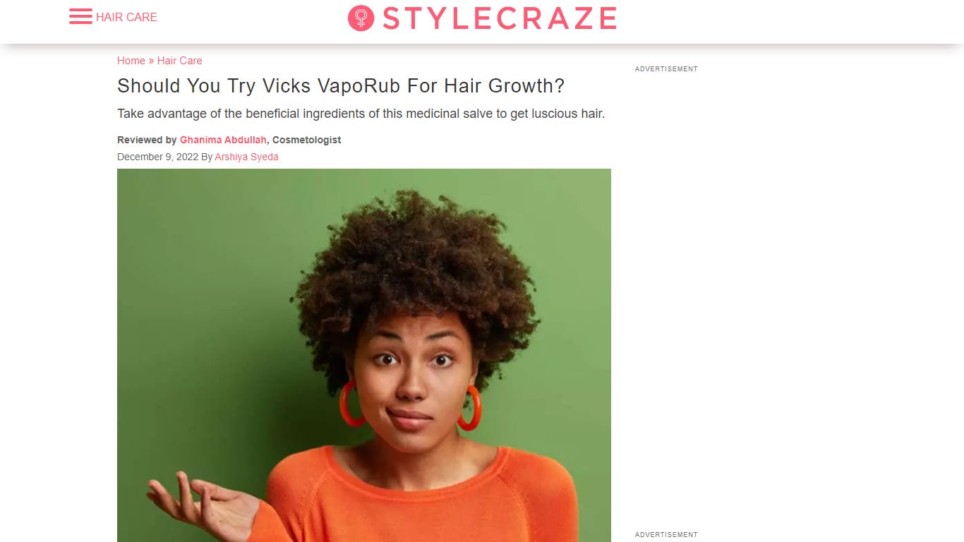 Vicks For Hair Growth? Should Your Try Or Steer Clear? - STYLECRAZE