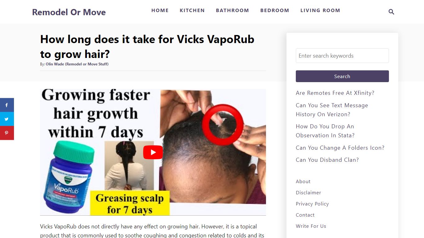 How long does it take for Vicks VapoRub to grow hair?