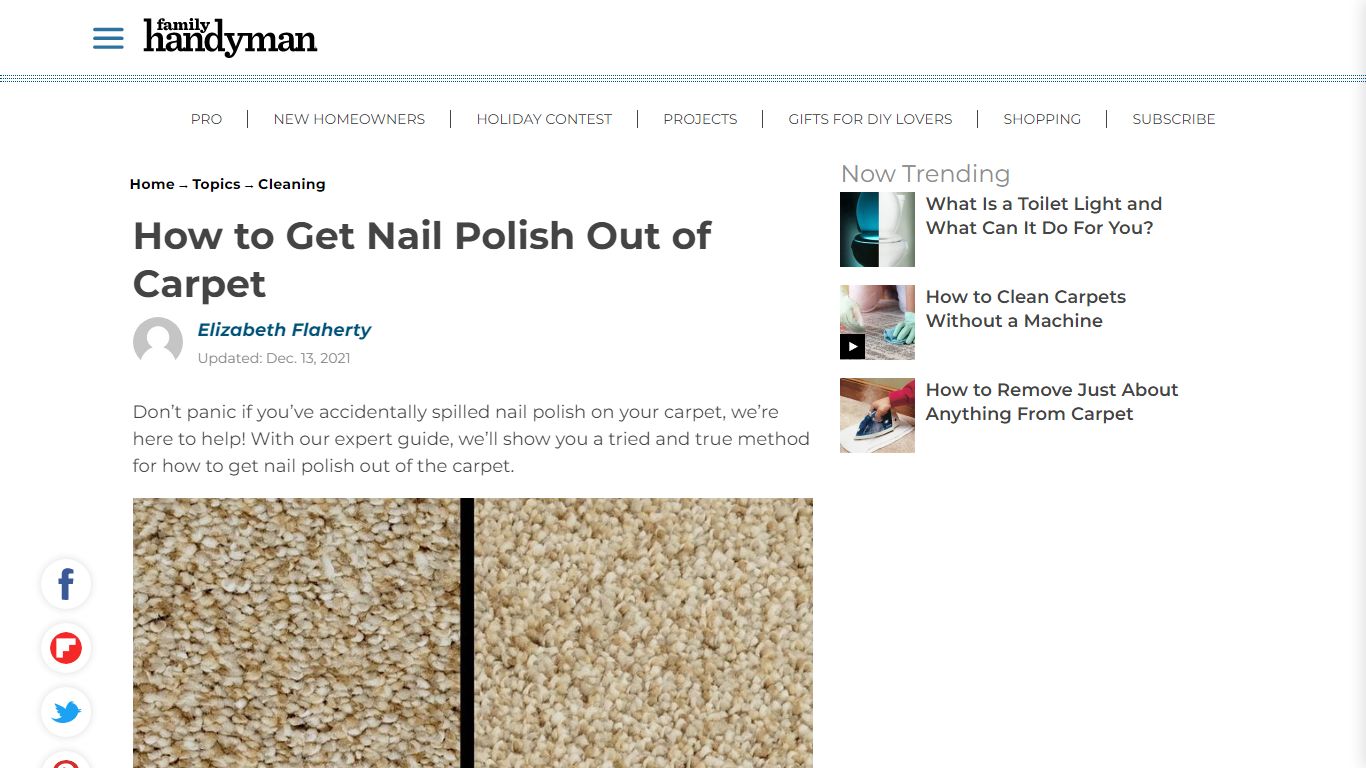How to Get Nail Polish Out of Carpet | Family Handyman