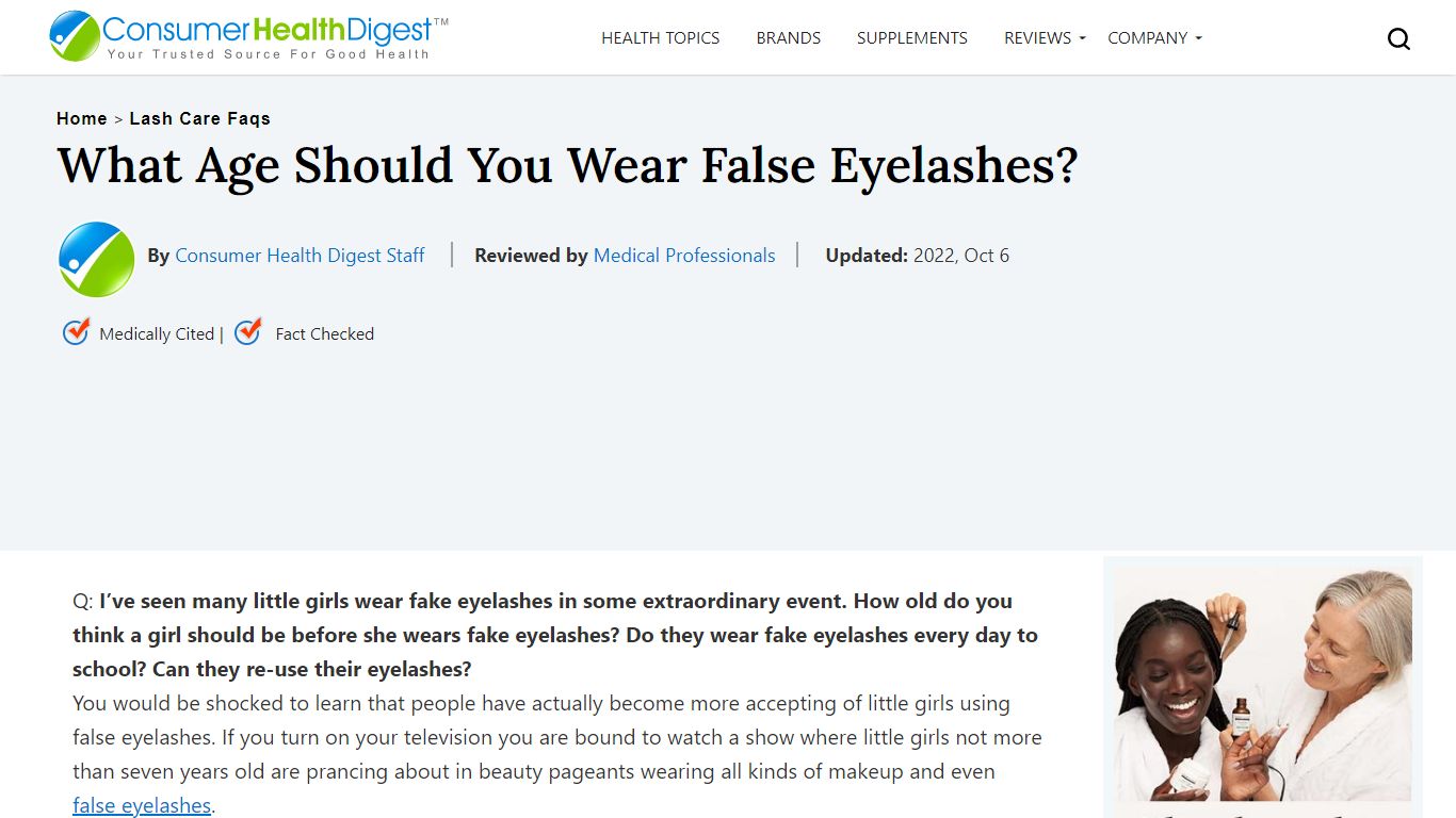 What Is A Good Age To Wear False Eyelashes? - Consumer Health Digest