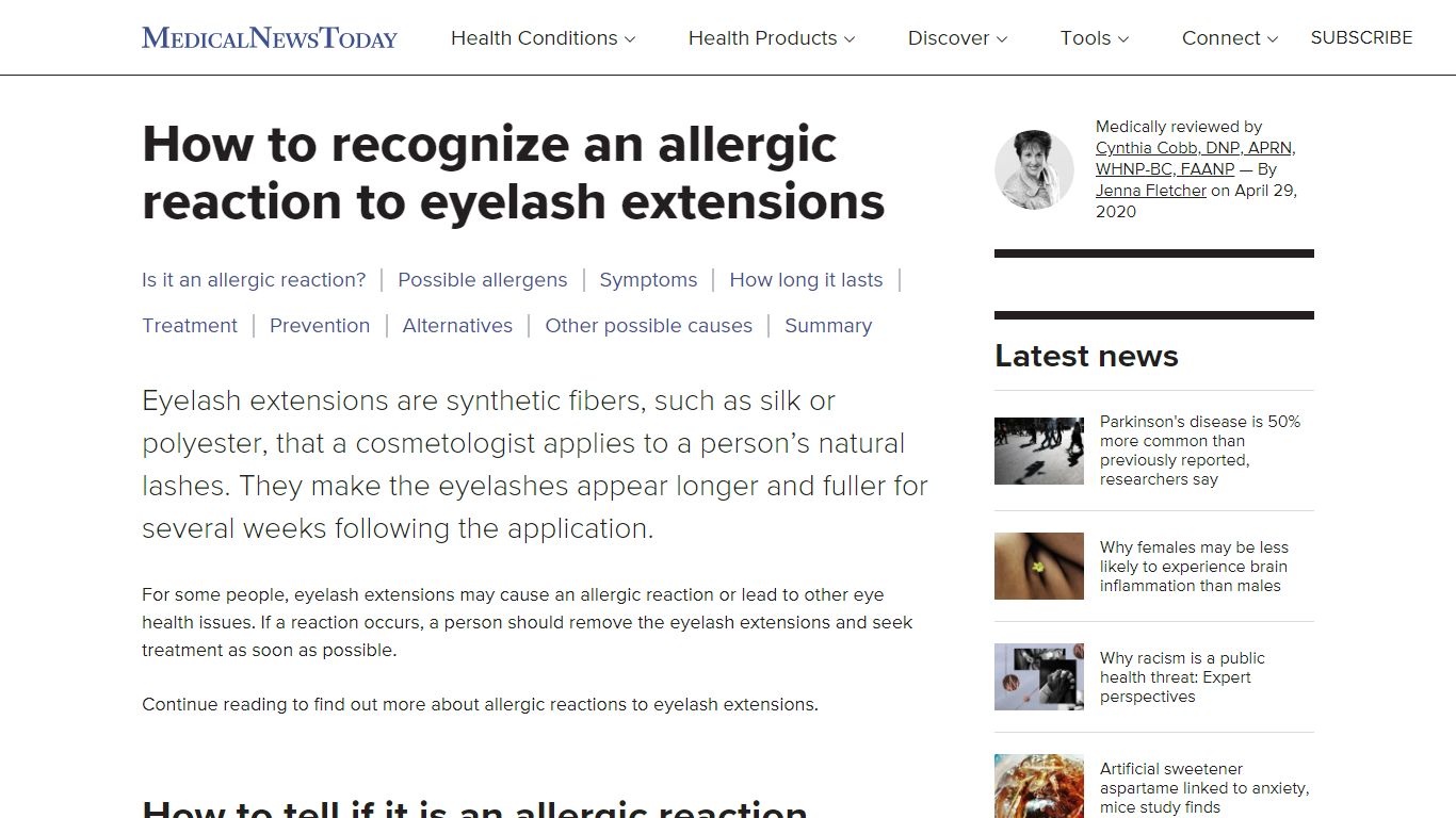 Eyelash extension allergic reactions: What to know - Medical News Today
