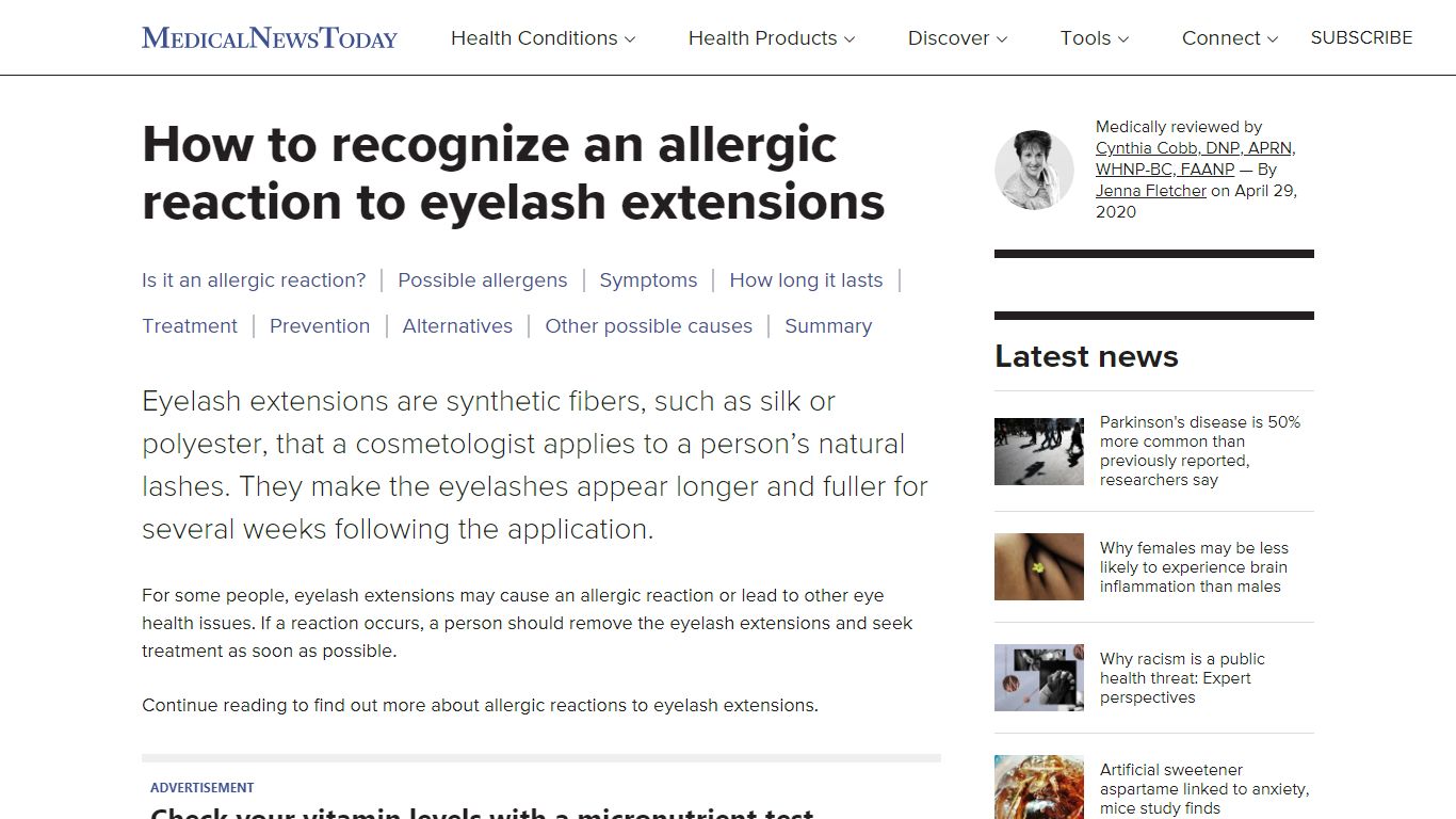 Eyelash extension allergic reactions: What to know - Medical News Today