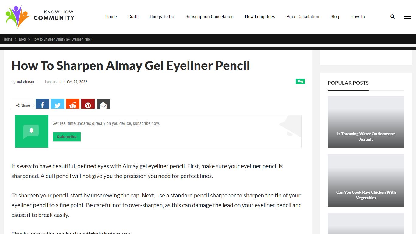 How to Sharpen Almay Gel Eyeliner Pencil