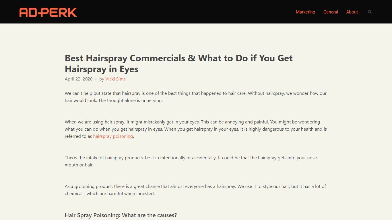 Best Hairspray Commercials & What to Do if You Get Hairspray in Eyes ...