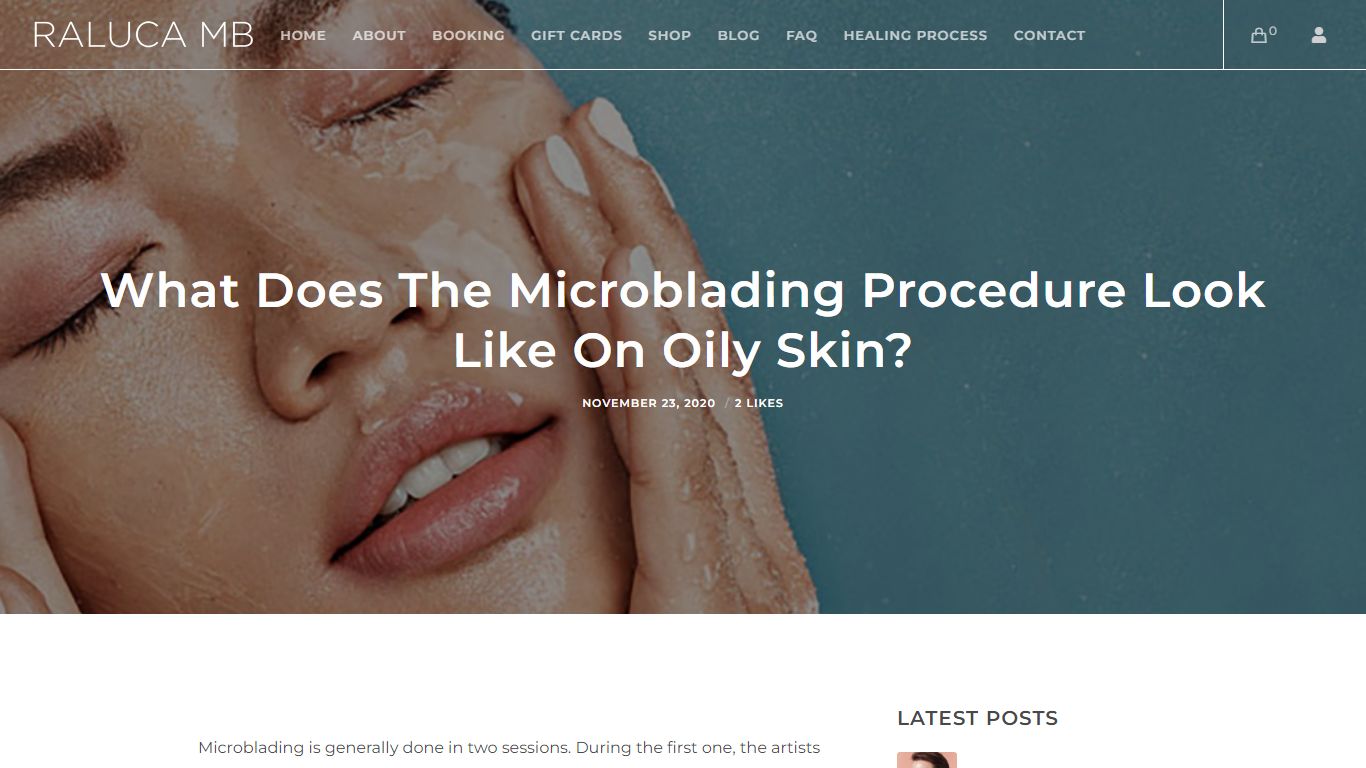 What does the Microblading procedure look like on oily skin?
