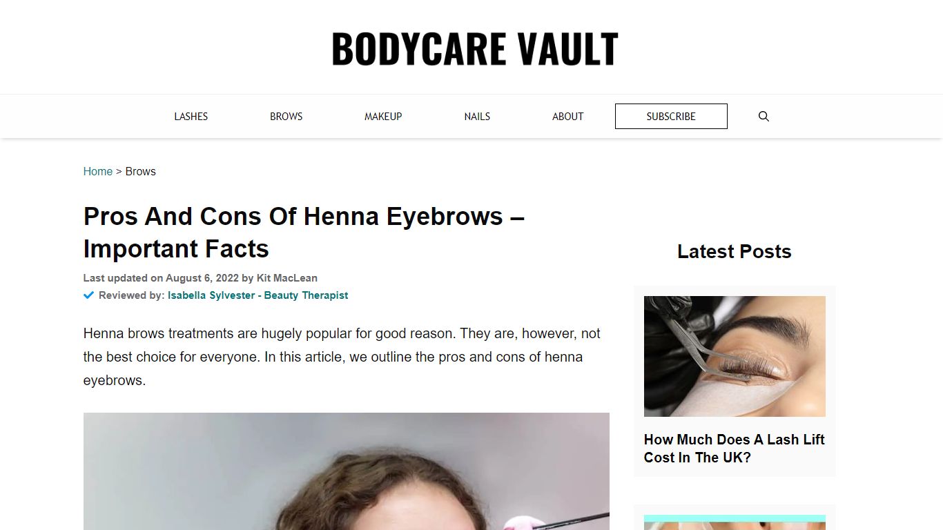 Pros And Cons Of Henna Eyebrows - Important Facts - BodyCare Vault
