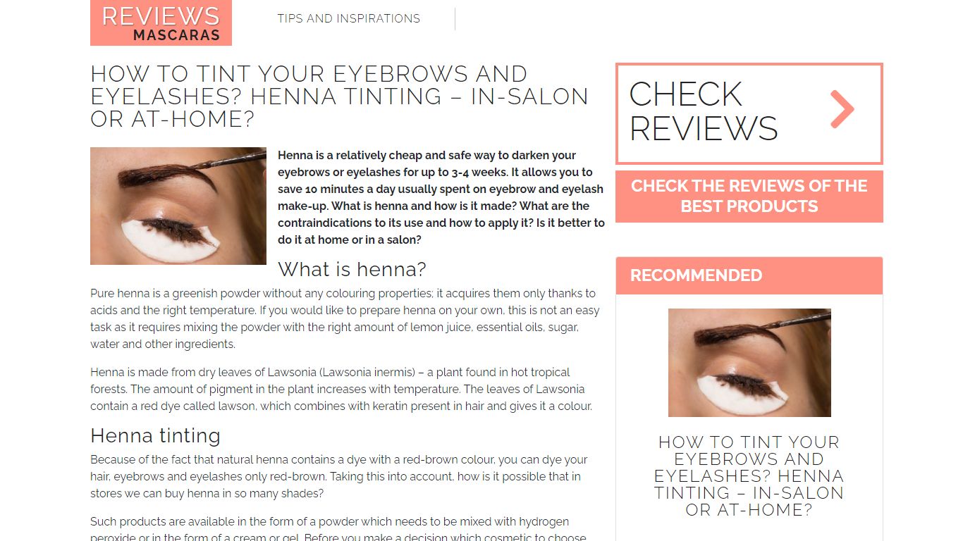 How to tint your eyebrows and eyelashes? Henna tinting – in-salon or at ...