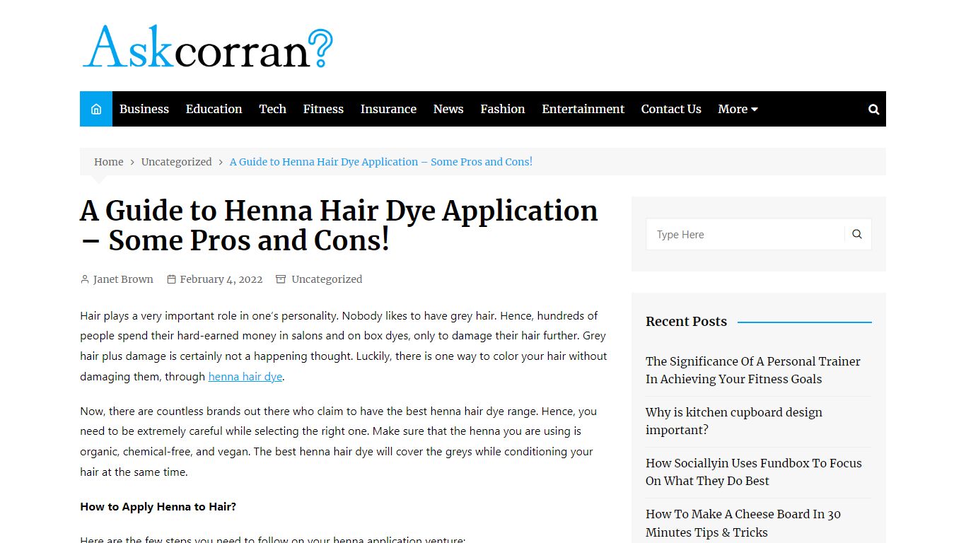 A Guide to Henna Hair Dye Application - Some Pros and Cons! - Askcorran