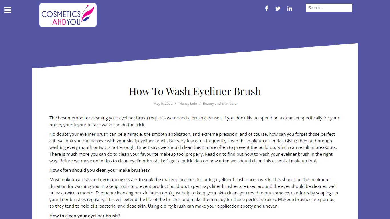 How To Wash Eyeliner Brush - Cosmetics and you