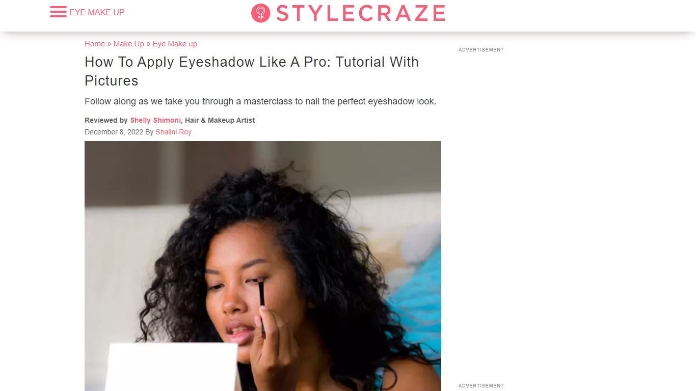 How To Apply Eyeshadow Like A Pro: Tutorial With Pictures - STYLECRAZE