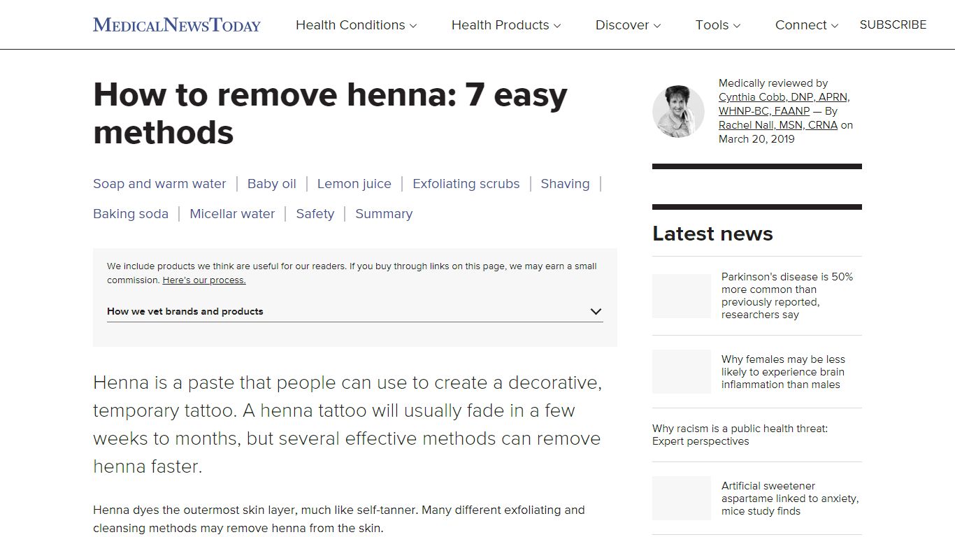7 quick and easy ways to remove henna - Medical News Today