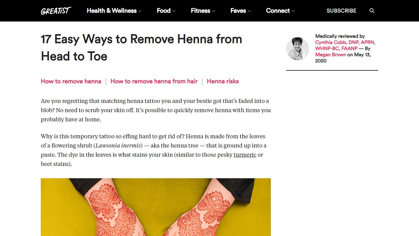 How to Remove Henna: 17 Ways - Greatist