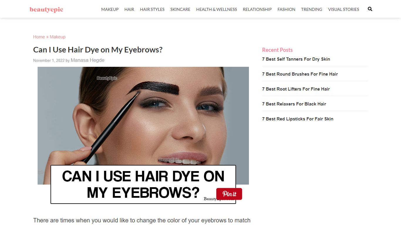 Can I Use Hair Dye on My Eyebrows? - Beauty Epic