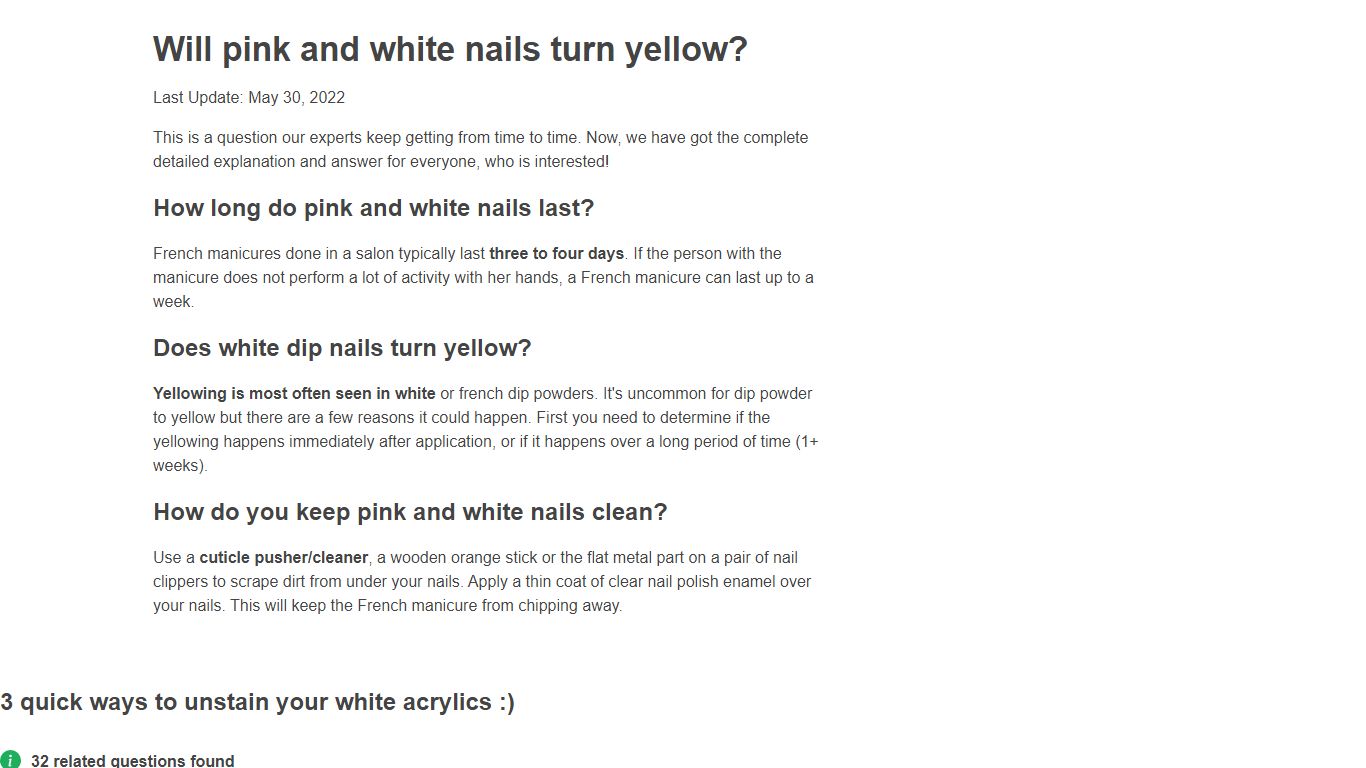 Will pink and white nails turn yellow? Explained by FAQ Blog