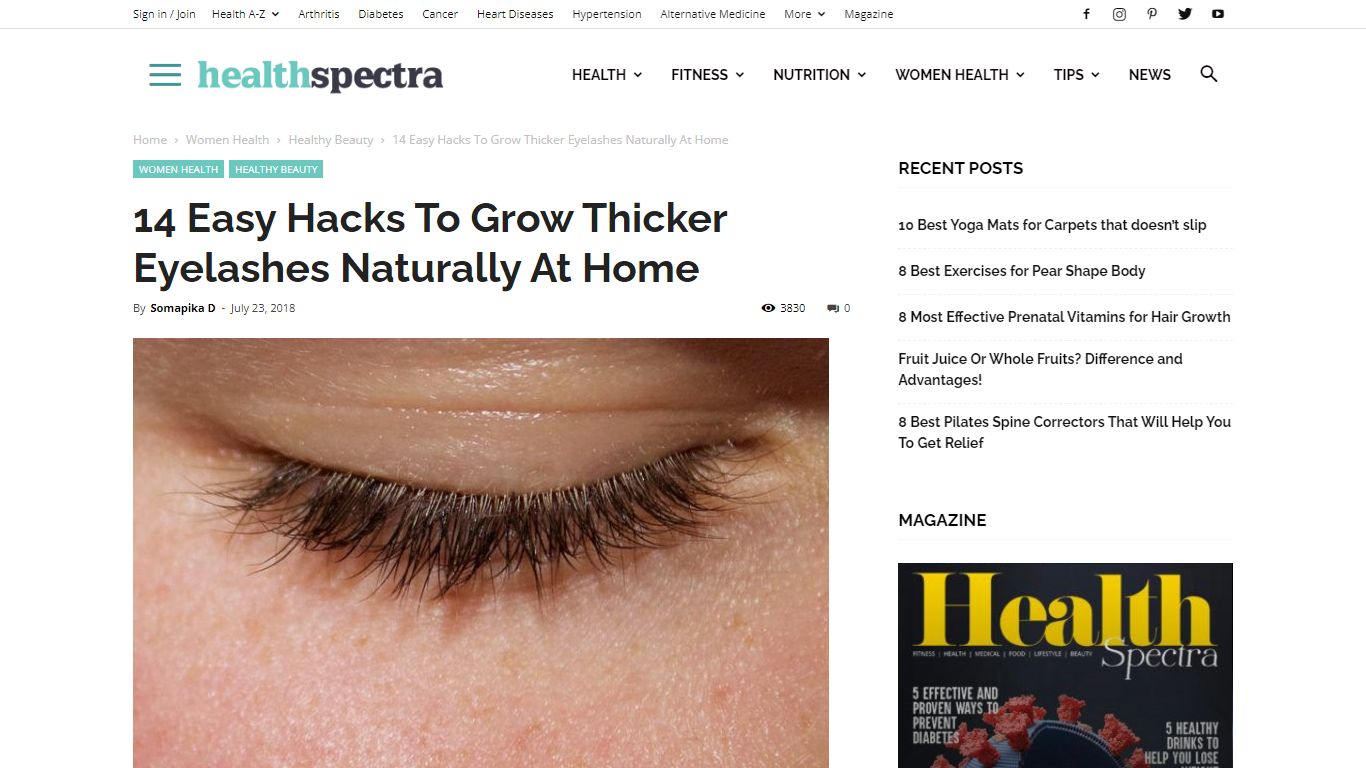 14 Easy Hacks To Grow Thicker Eyelashes Naturally At Home - HealthSpectra