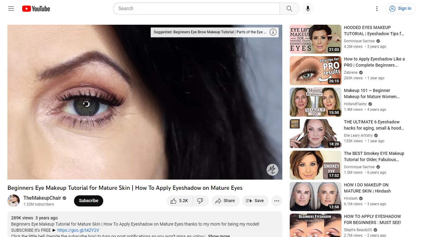 Beginners Eye Makeup Tutorial for Mature Skin | How To Apply Eyeshadow ...