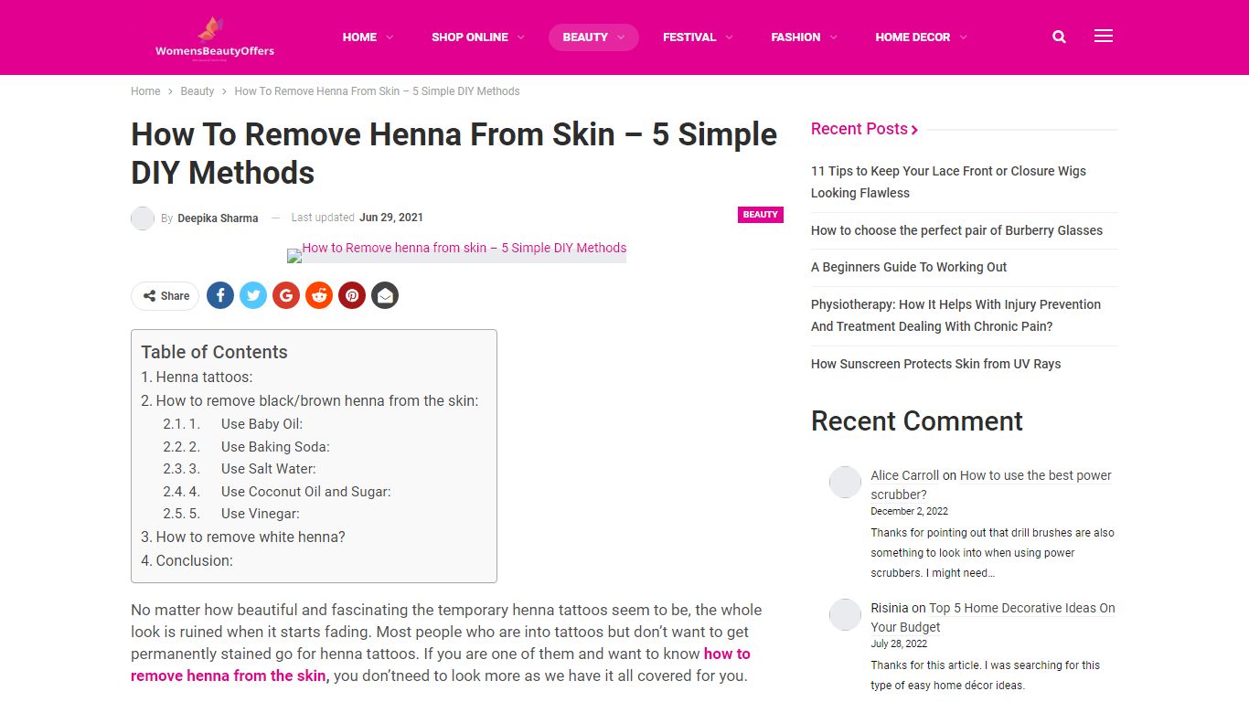 How To Remove Henna From Skin – 5 Simple DIY Methods - WomensBeautyOffers