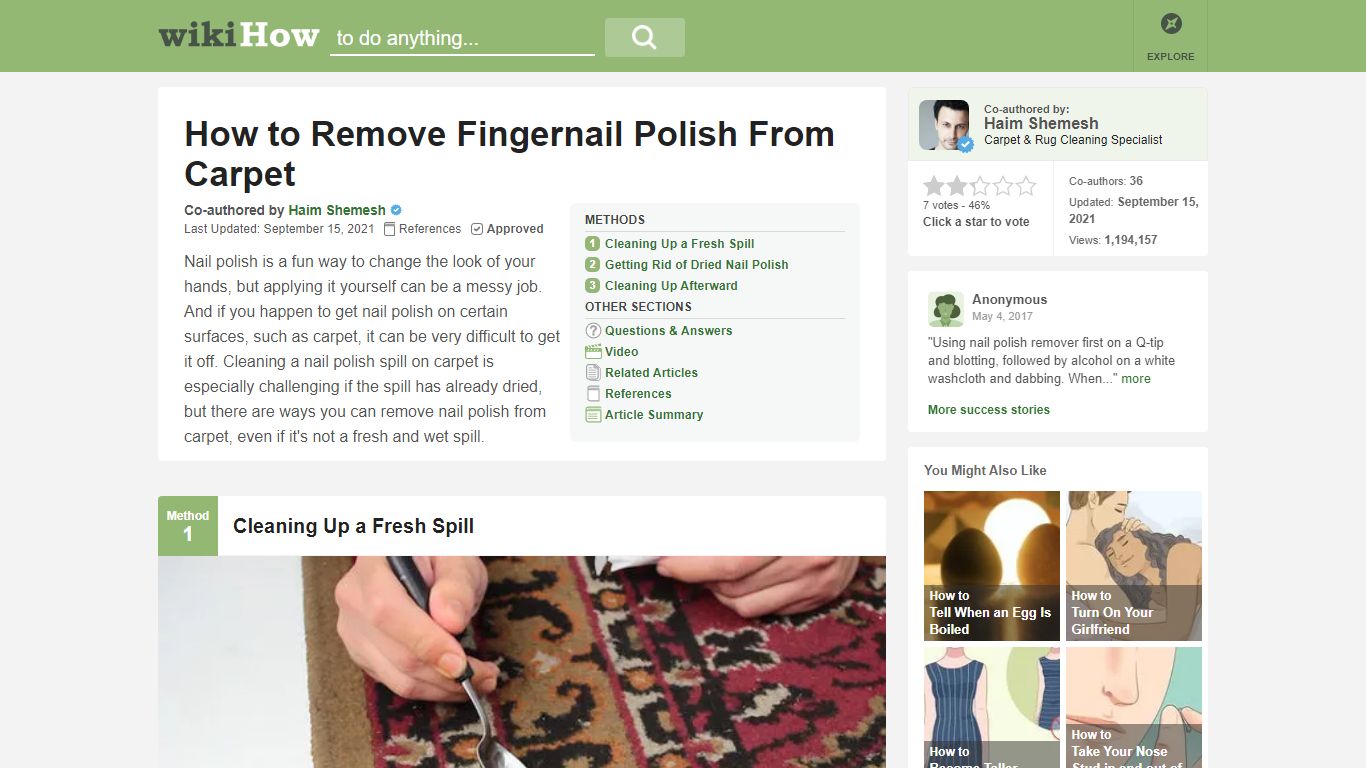 3 Ways to Remove Fingernail Polish From Carpet - wikiHow Life