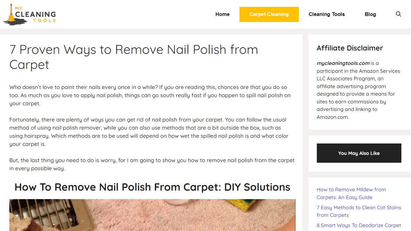7 Proven Ways to Remove Nail Polish from Carpet - My cleaning tools