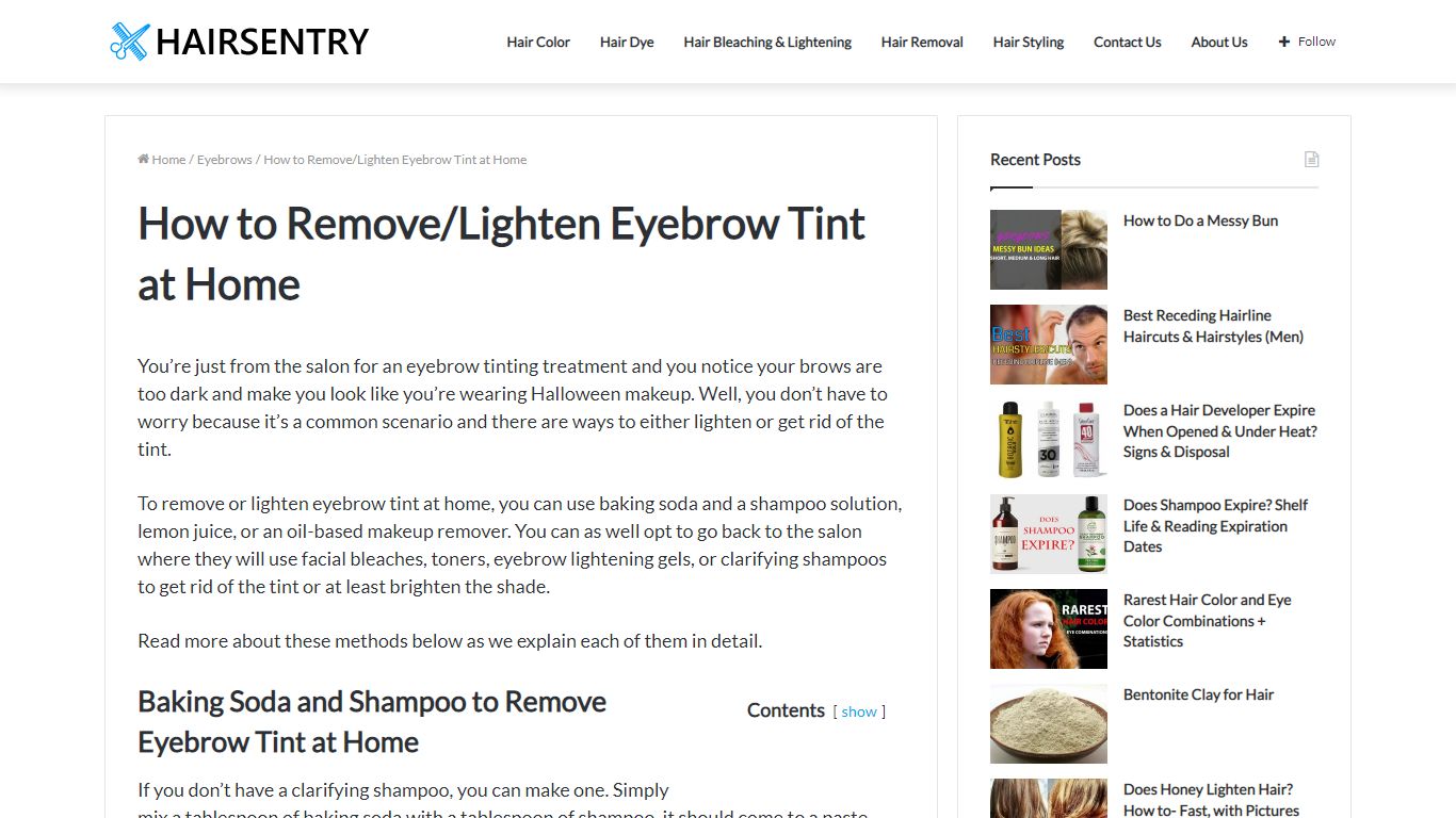 How to Remove/Lighten Eyebrow Tint at Home | Hairsentry