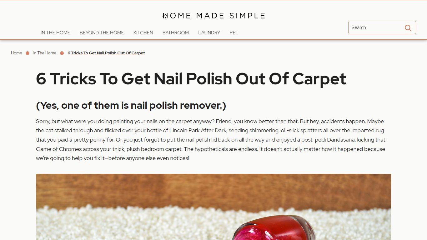 6 Tricks To Get Nail Polish Out Of Carpet - Home Made Simple