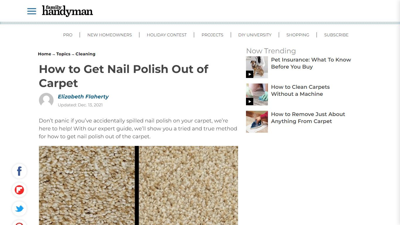 How to Get Nail Polish Out of Carpet | Family Handyman