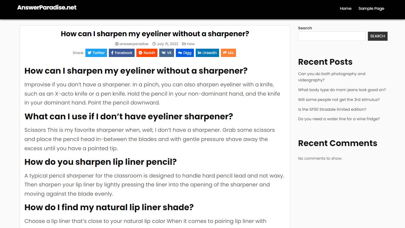 How can I sharpen my eyeliner without a sharpener? – AnswerParadise.net