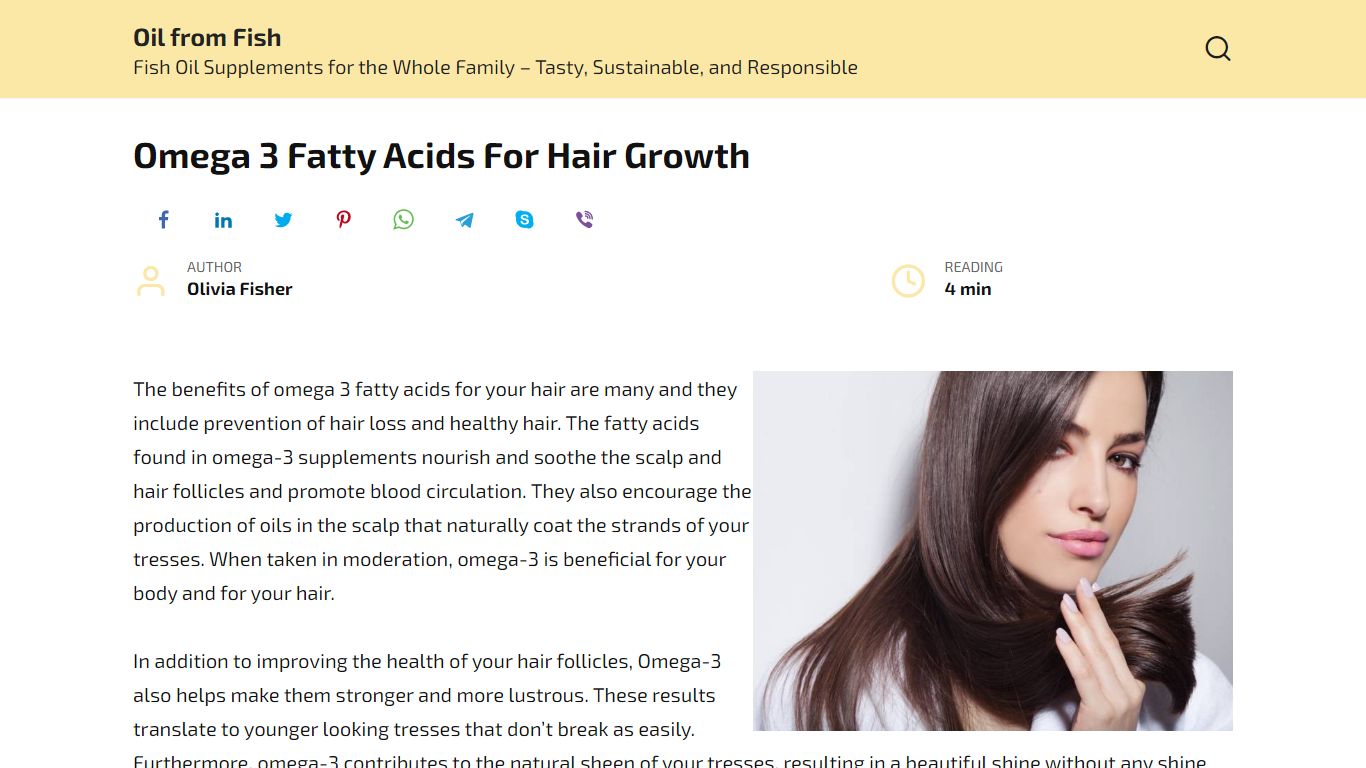 Omega 3 Fatty Acids For Hair Growth - Oil from Fish