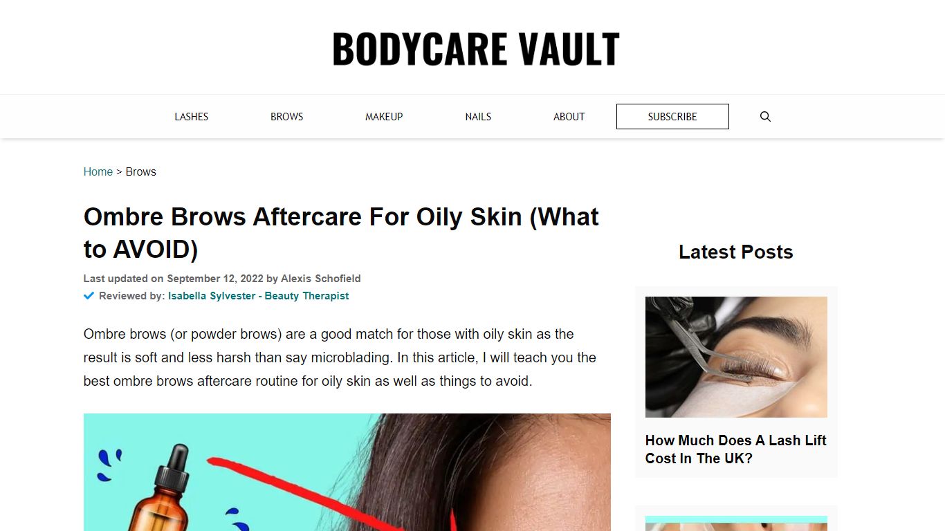 Ombre Brows Aftercare For Oily Skin (What to AVOID) - BodyCare Vault