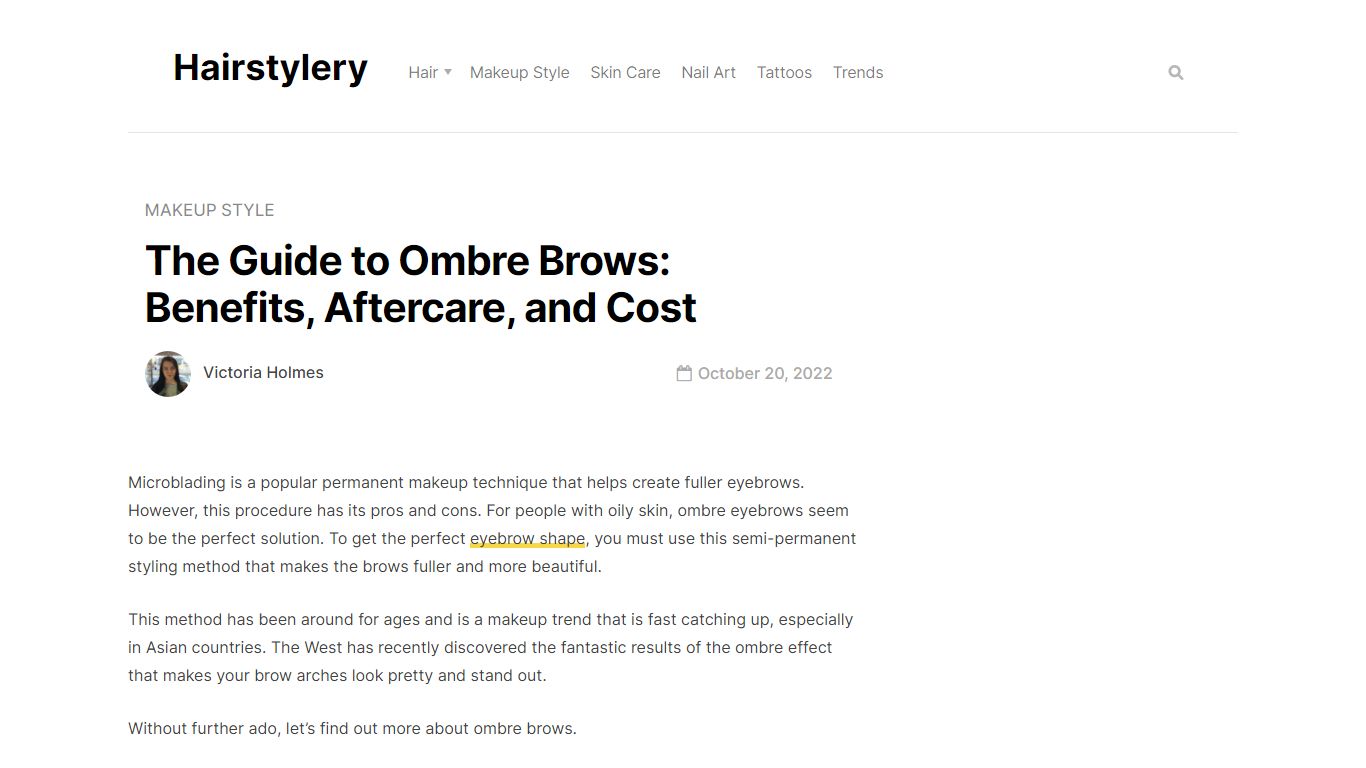 The Guide to Ombre Brows: Benefits, Aftercare, and Cost