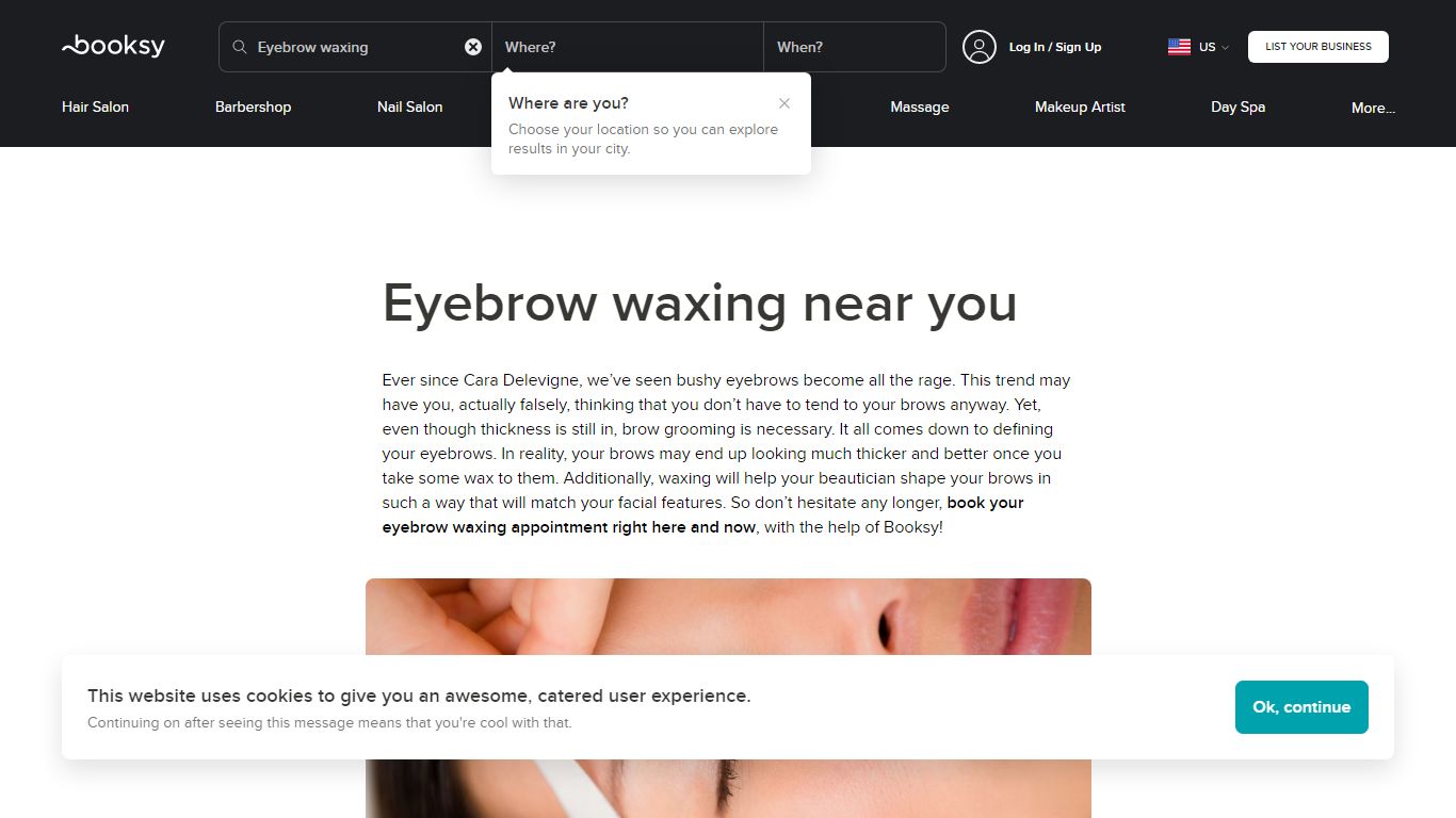 Eyebrow Waxing near me? Find Eyebrow waxing places on Booksy.com! [US]