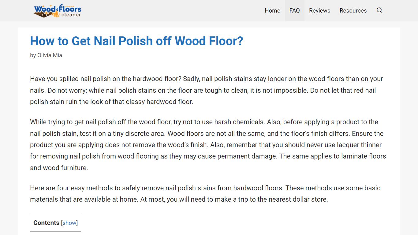 How to Get Nail Polish off Wood Floor? - WFC Wood Floor Cleaner