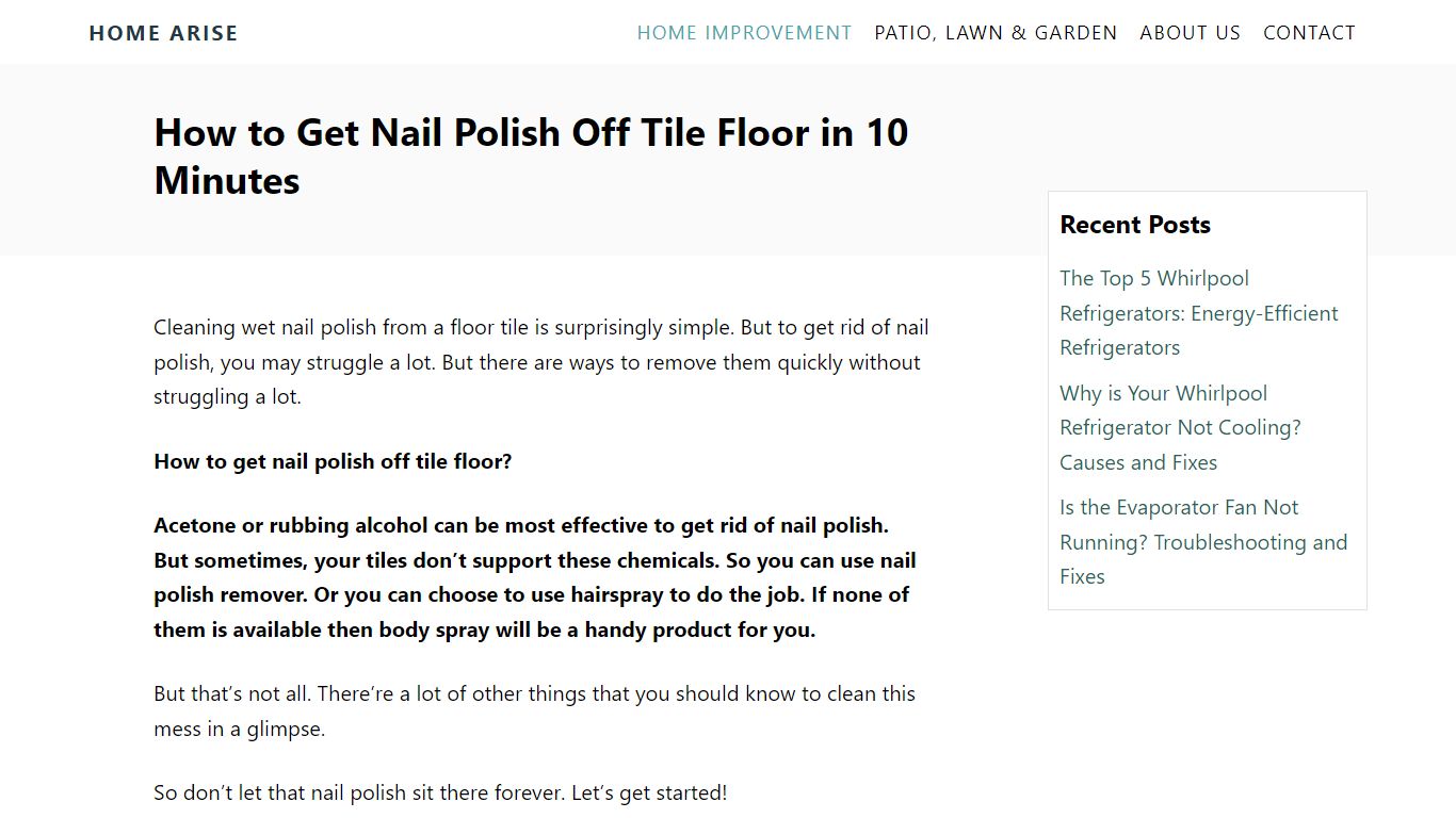 How to Get Nail Polish Off Tile Floor in 10 Minutes - Home Arise