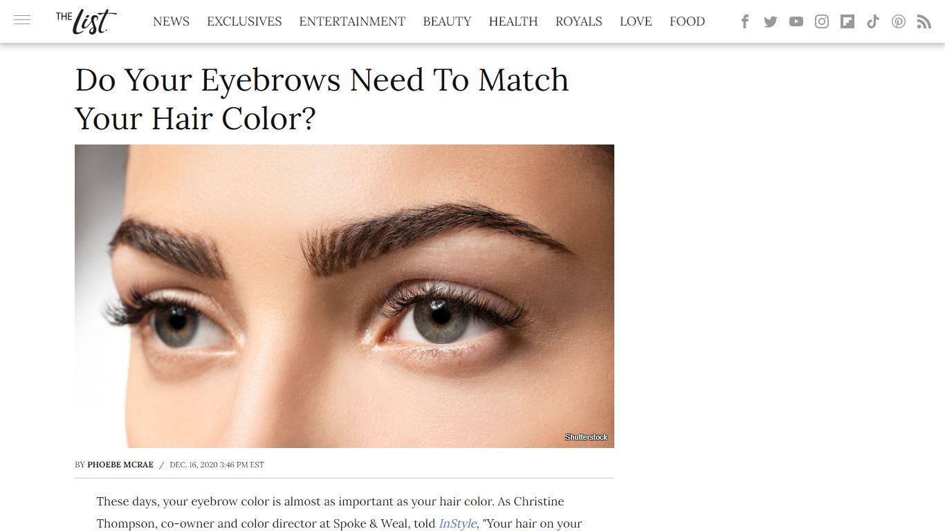 Do Your Eyebrows Need To Match Your Hair Color? - thelist.com