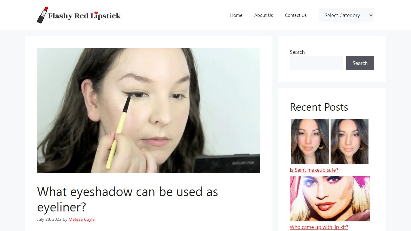 What eyeshadow can be used as eyeliner? | Flashy Red Lipstick