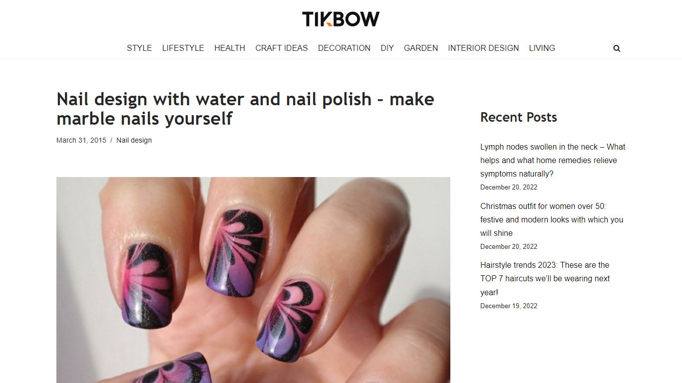 Nail design with water and nail polish - make marble nails yourself ...