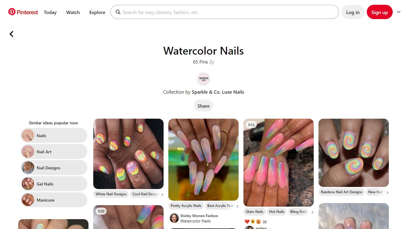 65 Watercolor Nails ideas | nails, nail designs, nail art - Pinterest