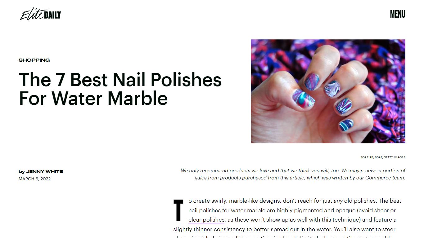 The 7 Best Nail Polishes For Water Marble - Elite Daily