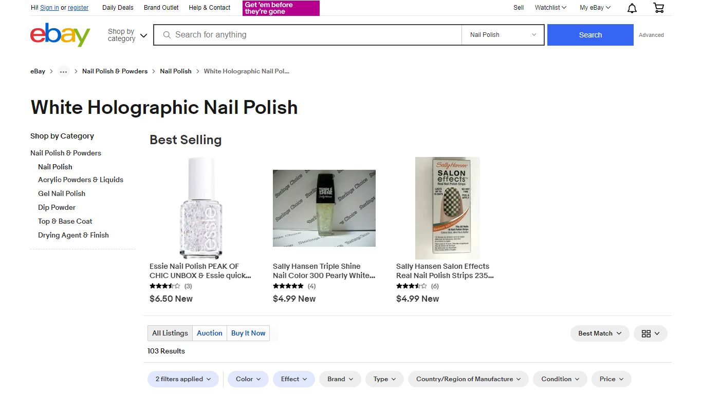 White Holographic Nail Polish for sale | eBay