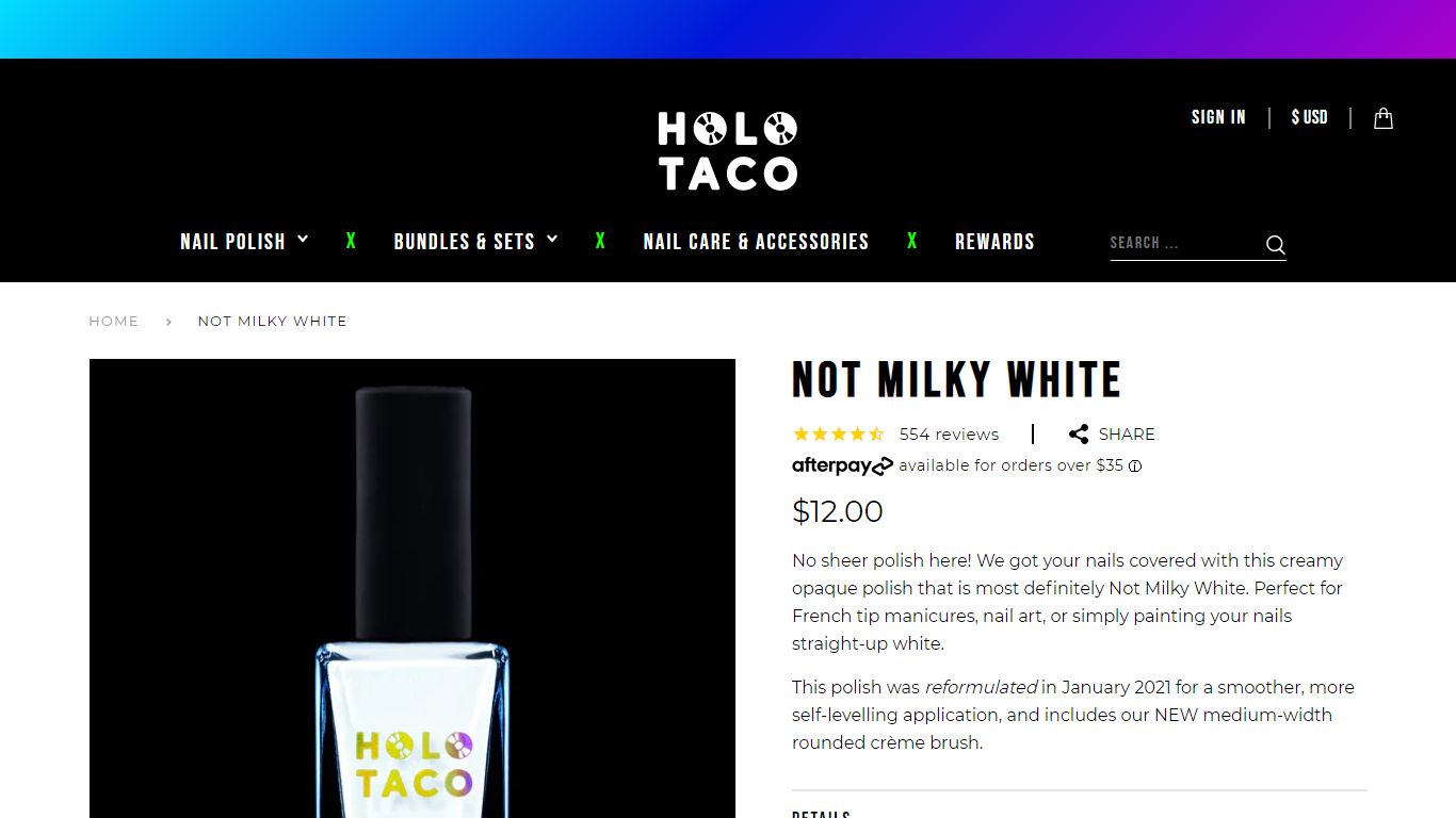 Not Milky White – Holo Taco