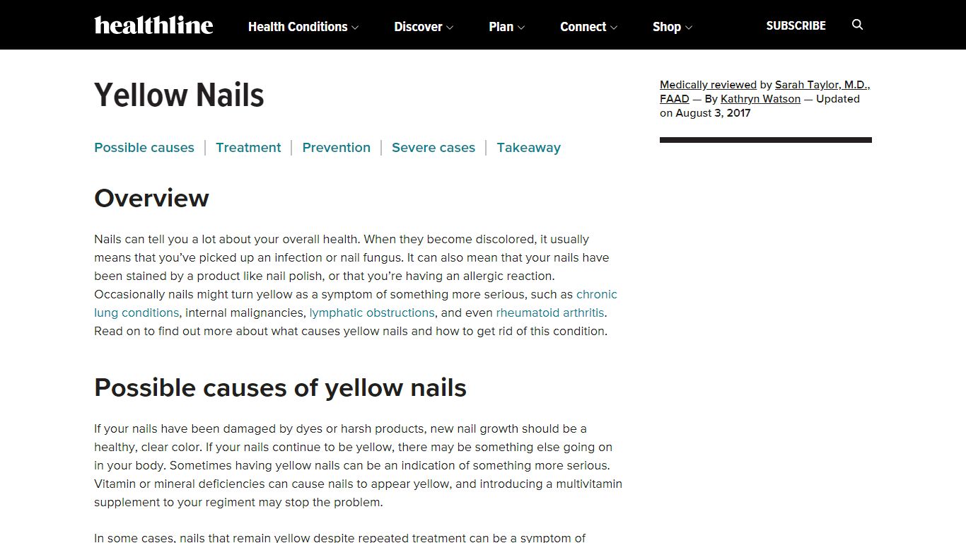 Yellow Nails: Causes, Treatment and Prevention - Healthline
