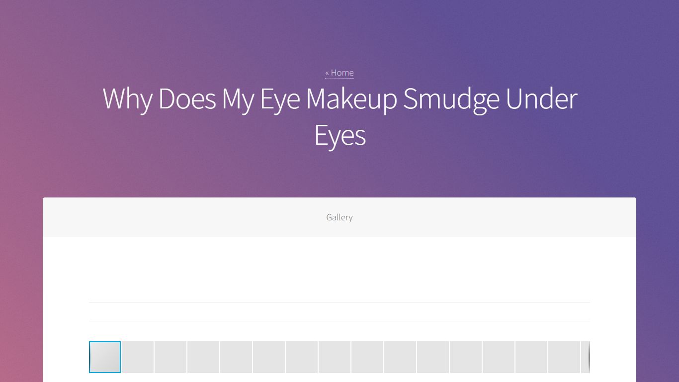 Why Does My Eye Makeup Smudge Under Eyes - Saubhaya