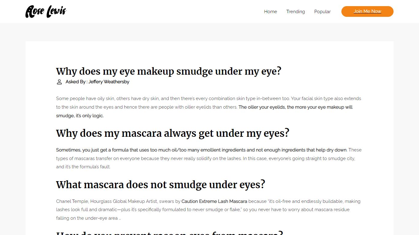 Why does my eye makeup smudge under my eye? - Daily Justnow